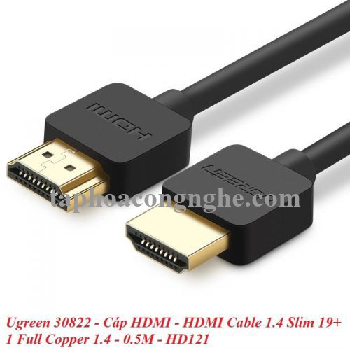 Ugreen 30822 0.5M màu Đen Cáp tín hiệu HDMI chuẩn 2.0 hỗ trợ phân giải 4K * 2K HD121 30030822